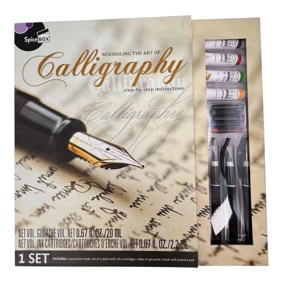 SpiceBox Masterclass Calligraphy Writing Set Instruction Guide Pens Ink NIB - Picture 1 of 11